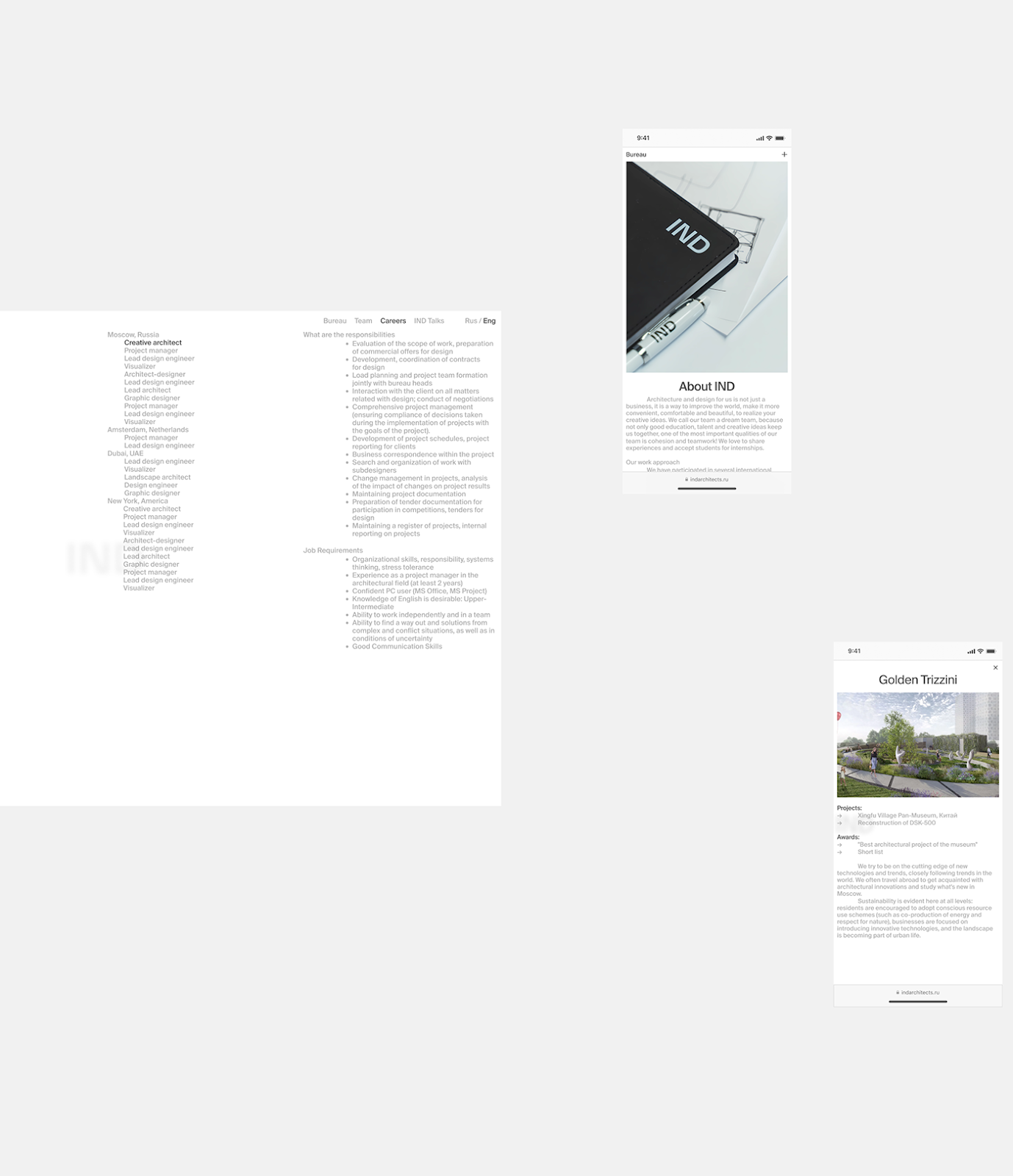 Artifact from the IND Architects' Sleek Minimalist Web Design Unveiled article on Abduzeedo