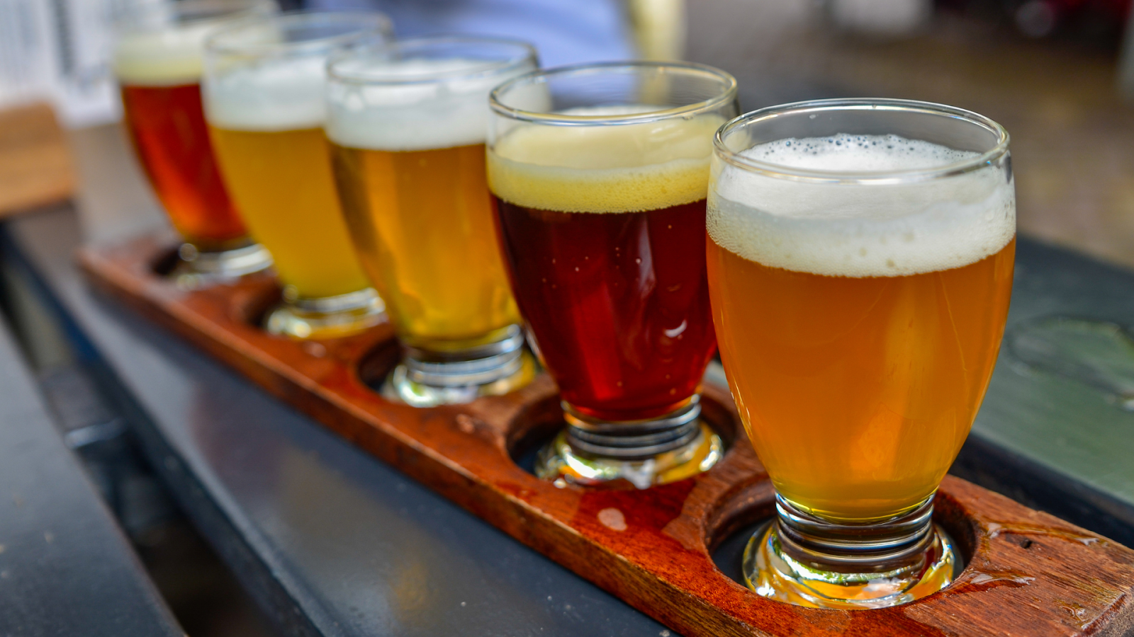 Flight of beer, beer tasting