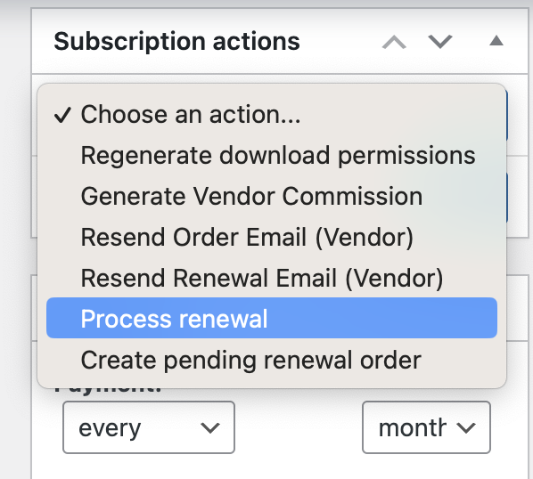 Subscription Actions