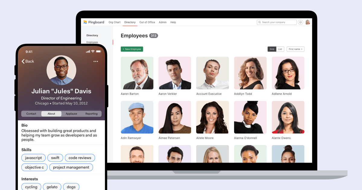 Pingboard employee profile software