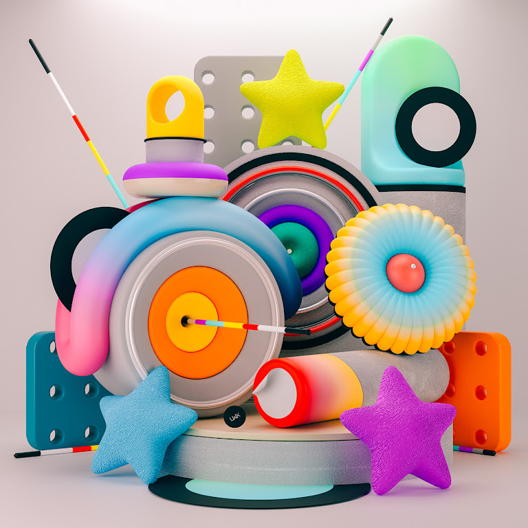 3D lettering numbers 3D typography colorful vibrant abstract 3d sculpting lighting ILLUSTRATION  composition