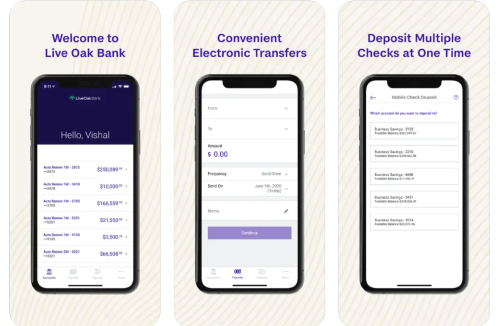 A Live Oak Bank review shows how the app is user-friendly and aesthetically pleasing. 
