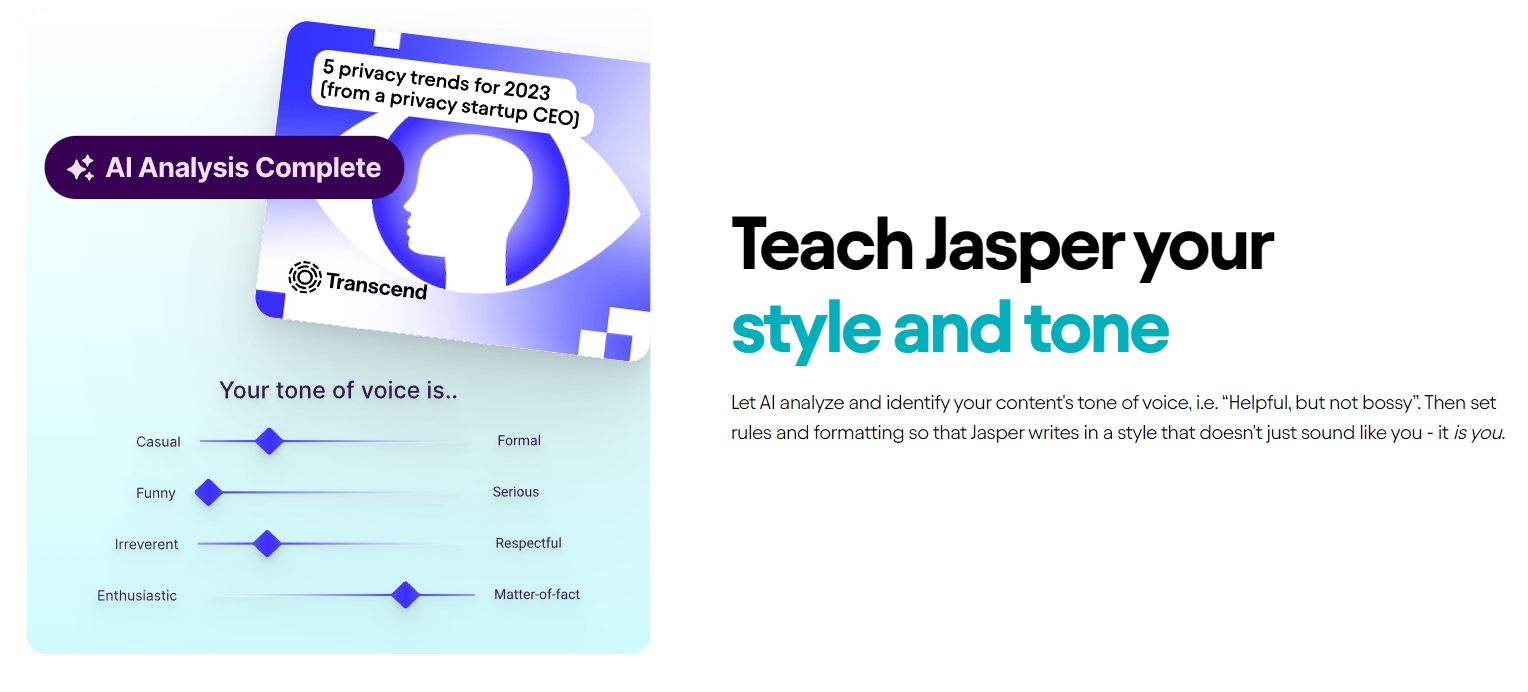 Teach Jasper your style and tone