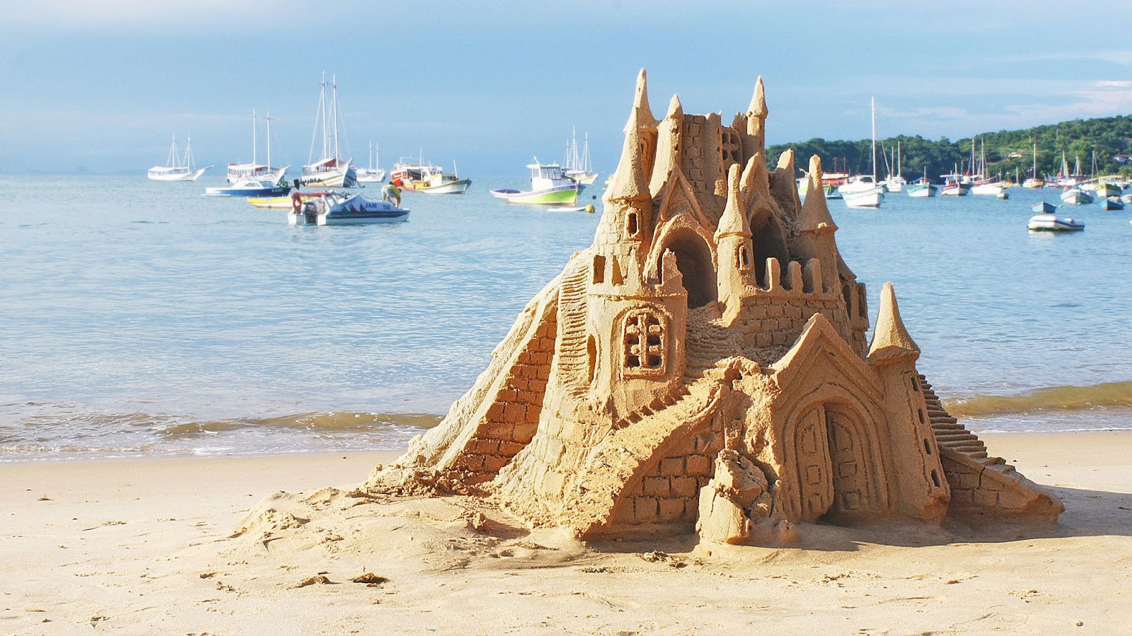 A sand sculpture, a type of environmental art