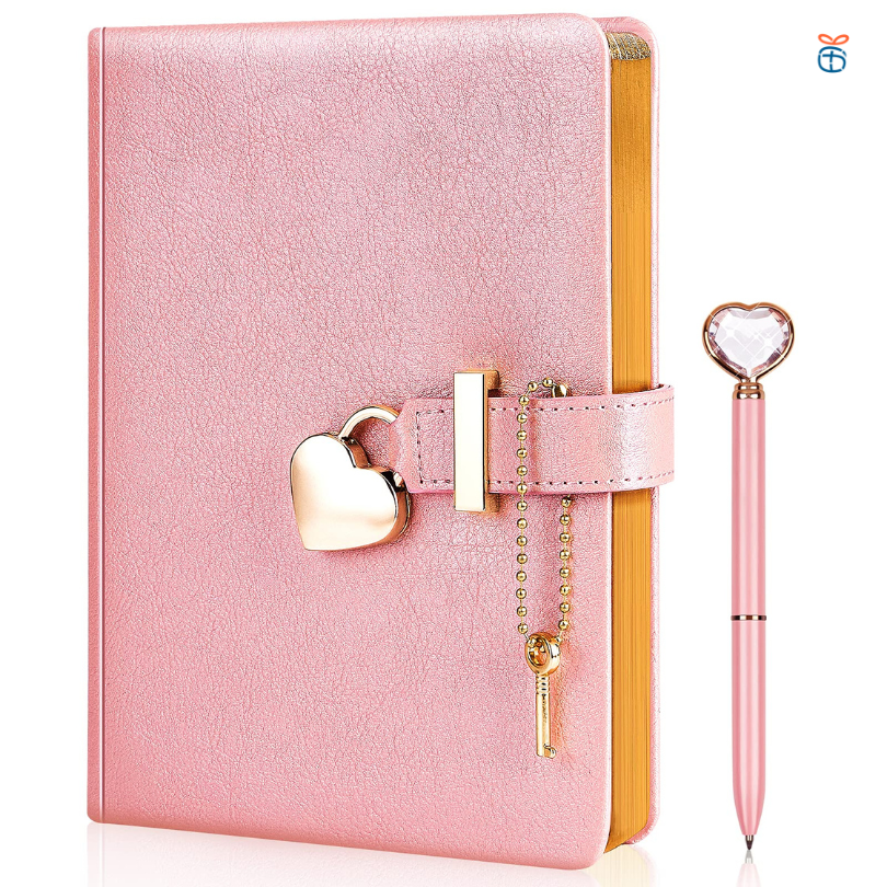 Heart Shaped Lock Diary with Key and Heart Diamond Pen as a gift for bloggers