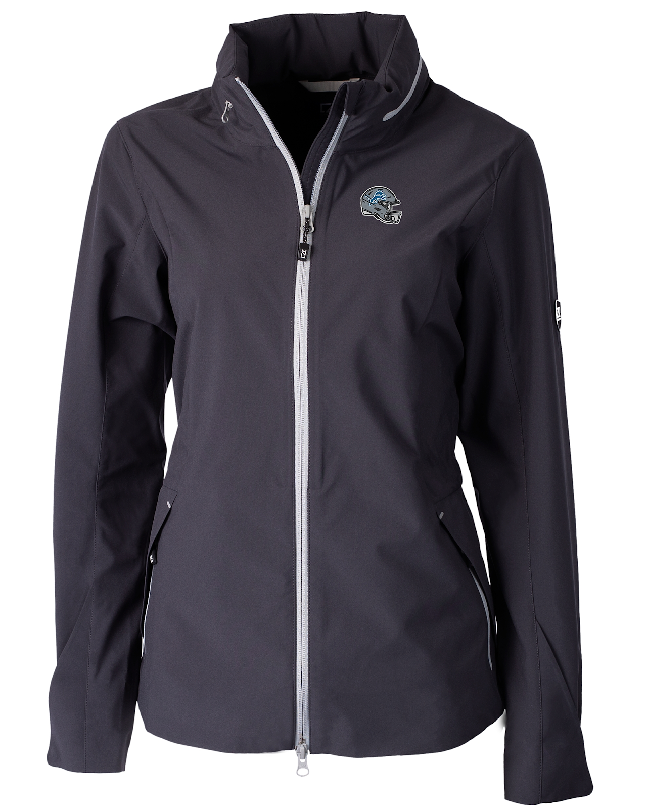 Women's Detroit Lions helmet logo water repellent rain jacket