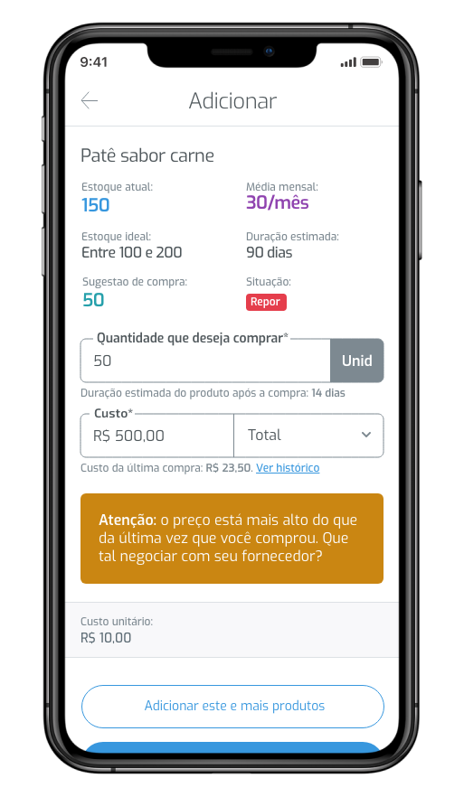 controle de estoque com sugestões de compra do simplesvet 