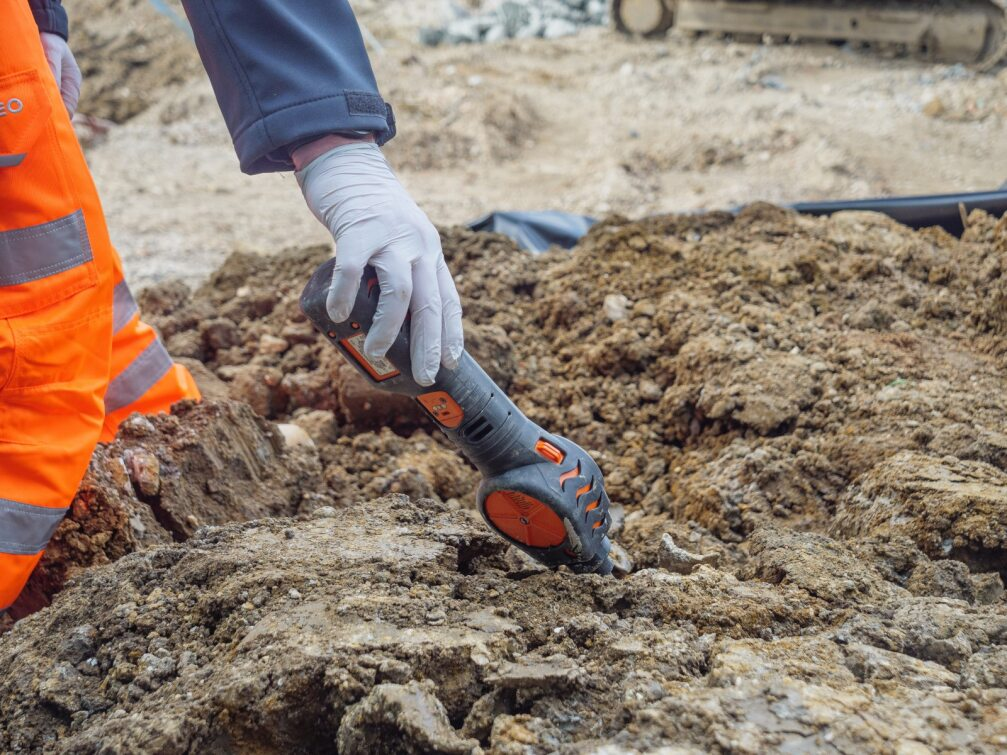 testing the ground during environmental construction