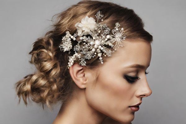 One-sided with festive hair embellishment