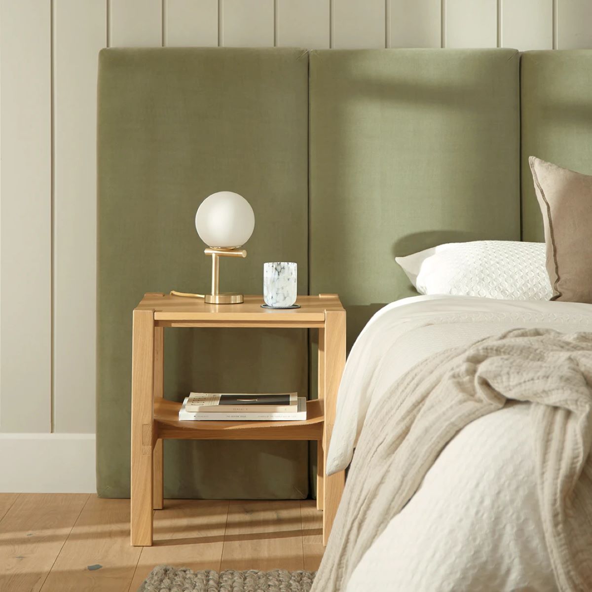 Noel Plush Pacific Sage Wall-Mounted 48" Tall Headboard Panels from Article