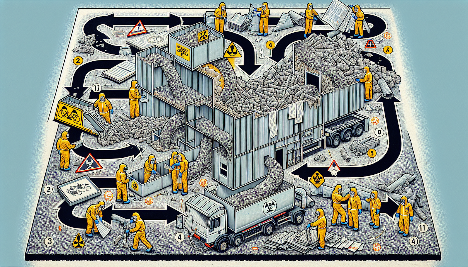 Illustration of asbestos waste disposal regulations