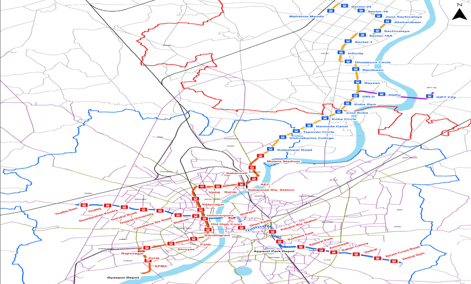 ahmedabad metro map