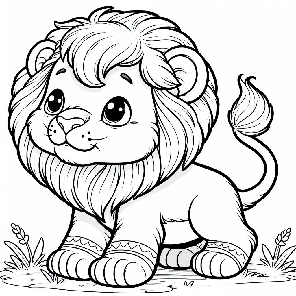 desenho de leão para colorir e imprimir