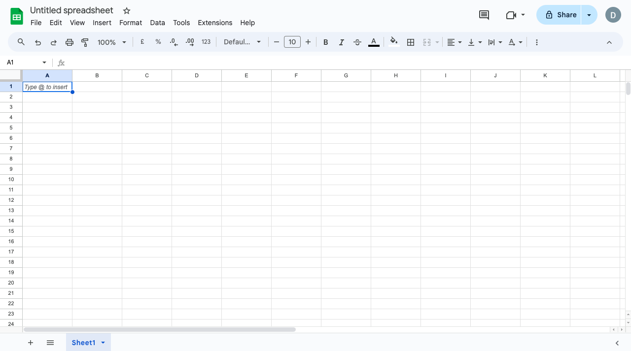 blank spreadsheet
