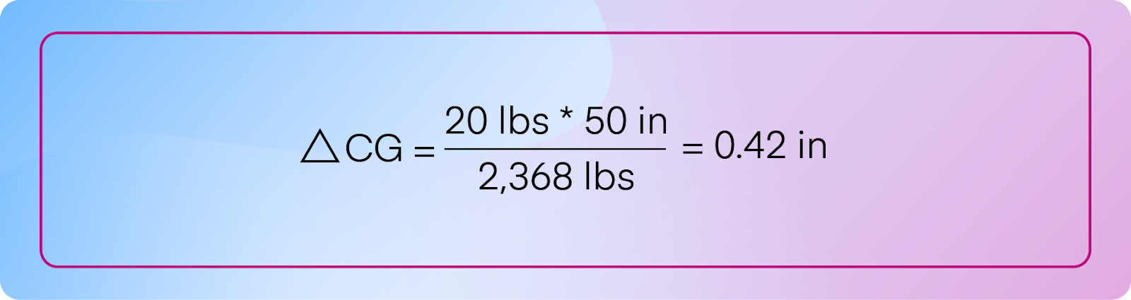 Calculating weight shift formula, part 2.