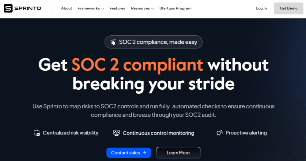 Sprinto: soc 2 compliance software