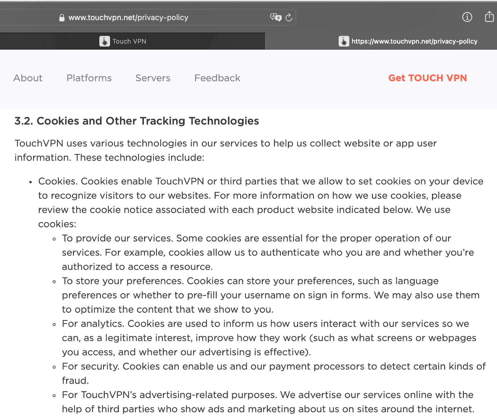 Cookies and Other Tracking Technologies