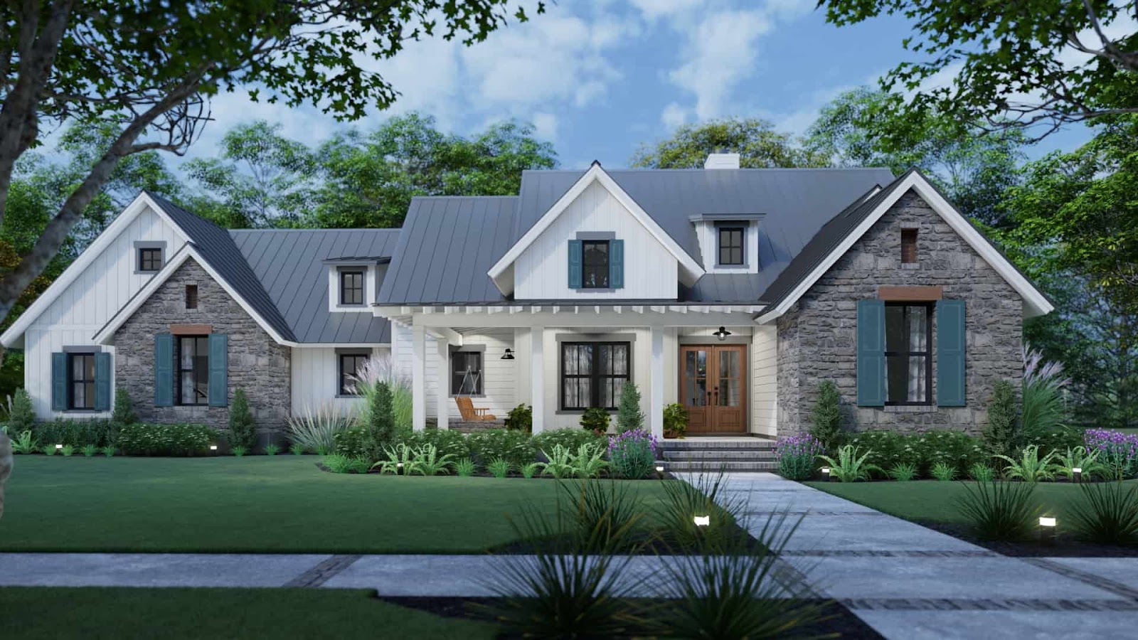 Stunning 3-bedroom modern farmhouse with 2.5 baths, a 2-car garage, and lovely front porch