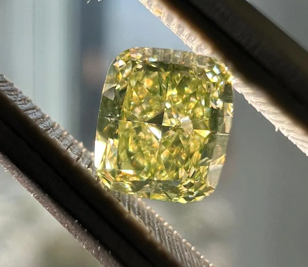 elongated cushion cut fancy yellow diamond