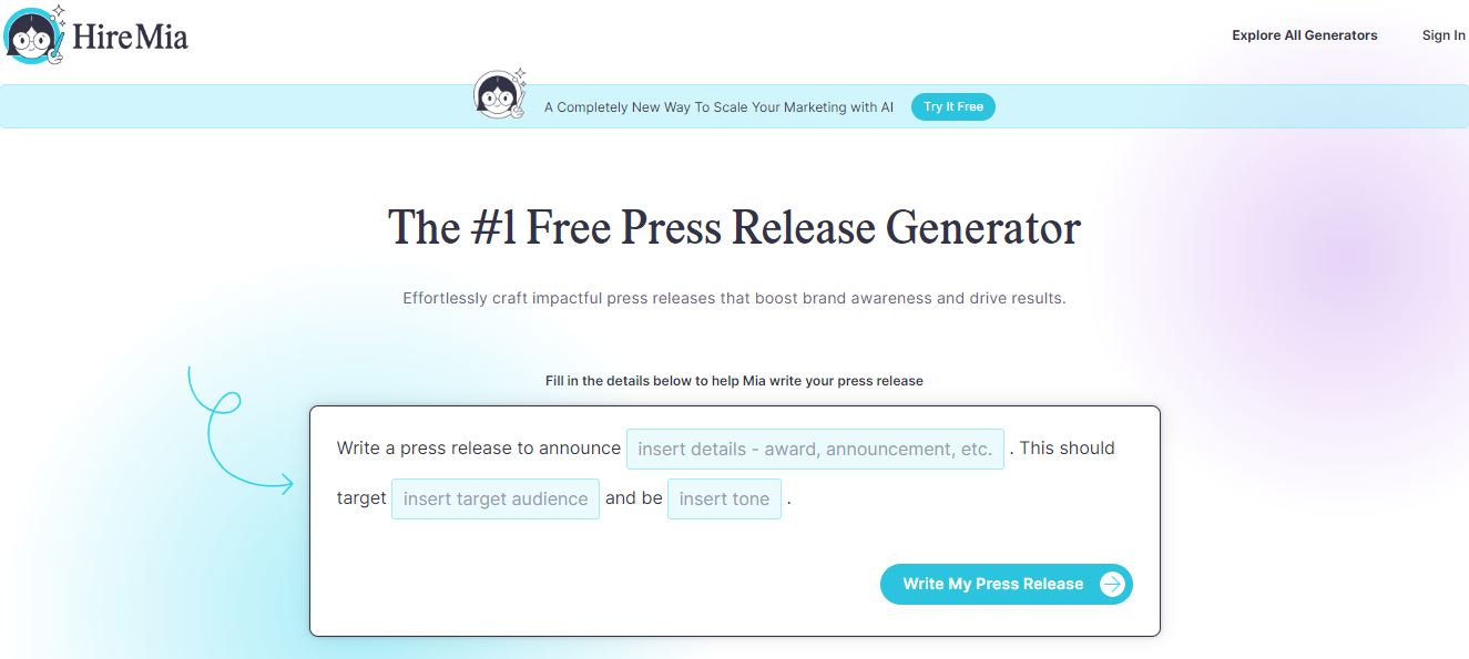 CoSchedule's Press Release Generator