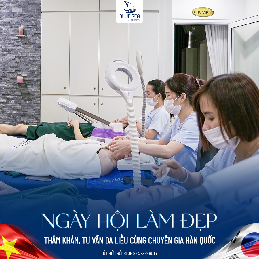 Khách hàng làm dịch vụ trong ngày hội làm đẹp tại TMQT Blue Sea Hải Dương.