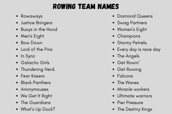Rowing Team Names