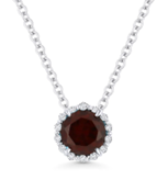 Birthstone jewelry Diamond and garnet necklace