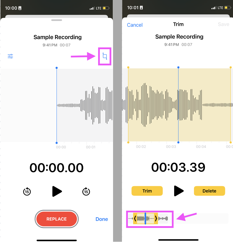 How to record a voice note on iPhone - Edit recording