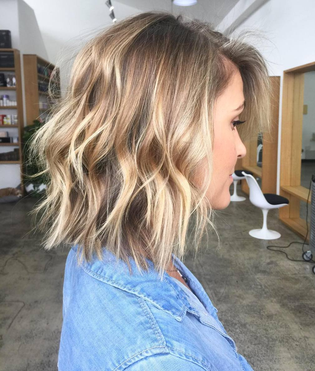  Shaggy Warm Bronde Lob Gorgeous Medium Length Hairstyles