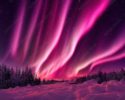 Image of Pink Aurora Borealis