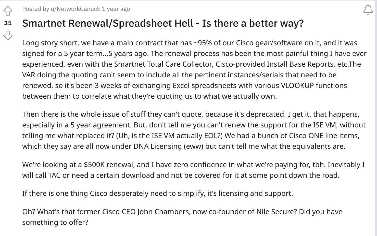 Cisco renewal challenges