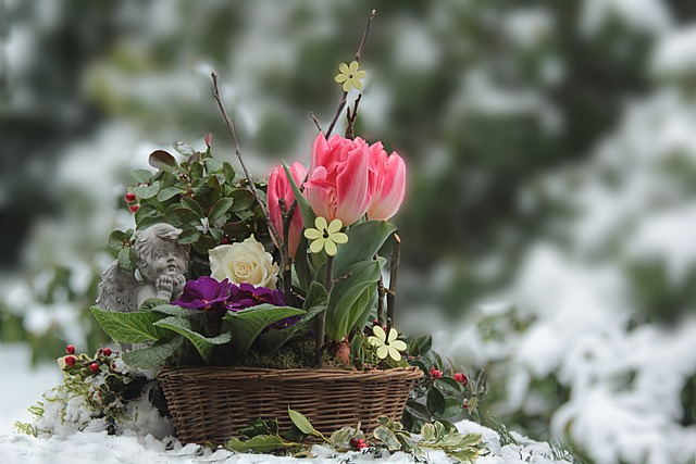 flower, basket, decoration