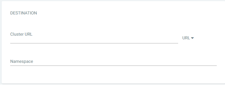 The form for determining the destination of your new Argo CD application.