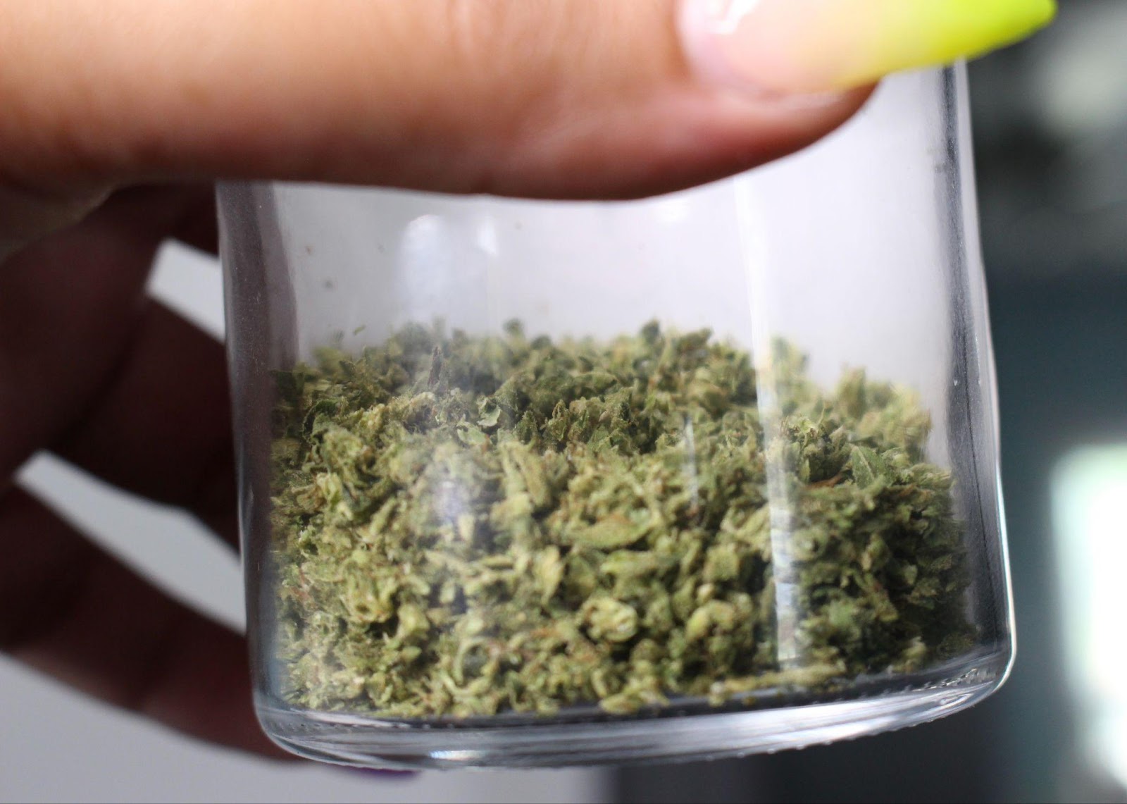 grinded weed in a jar