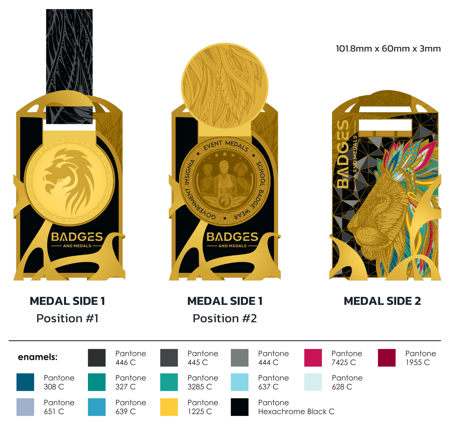 An example of a Badges And Medals medals mock-up.