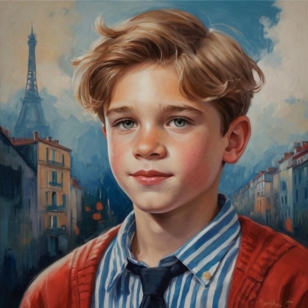 Painting of a young French boy close up - French boy names - Baby Journey