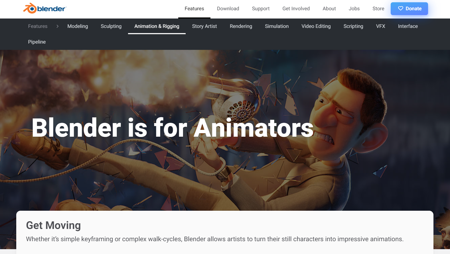 Blender homepage.