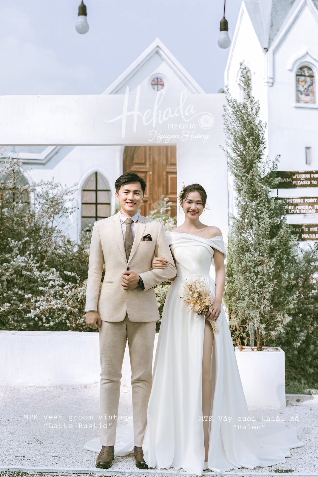Couple vest và váy cưới thiết kế