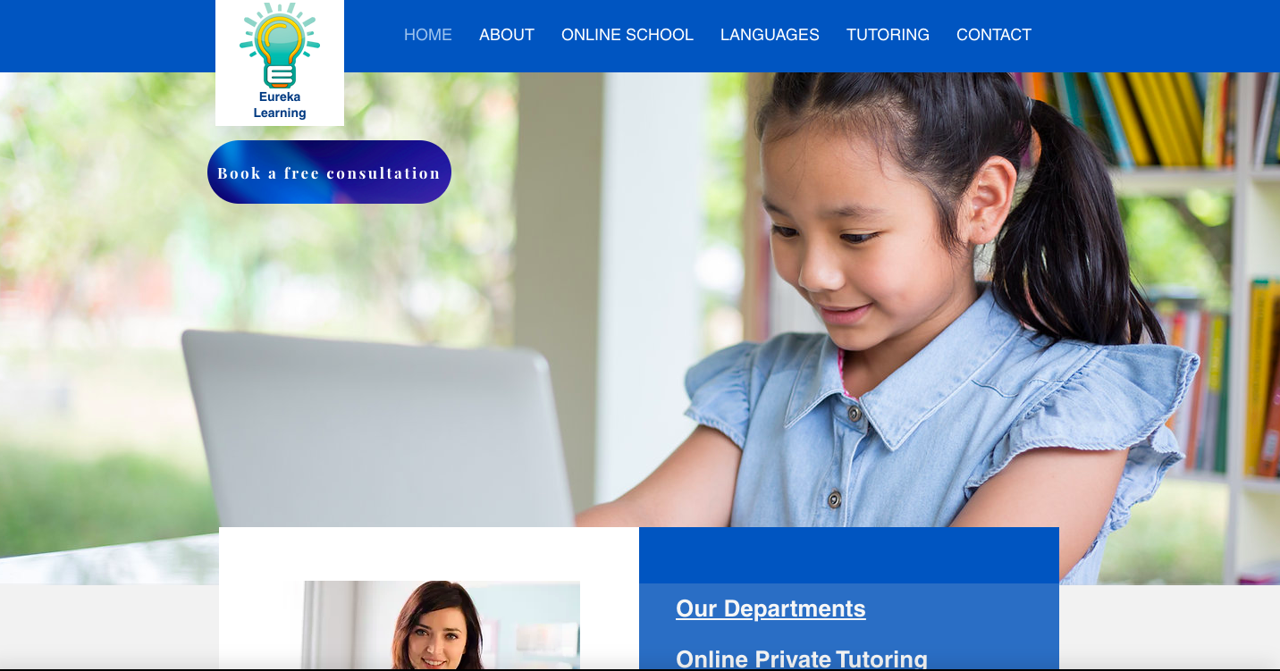 Eureka Learning tutoring business website examples
