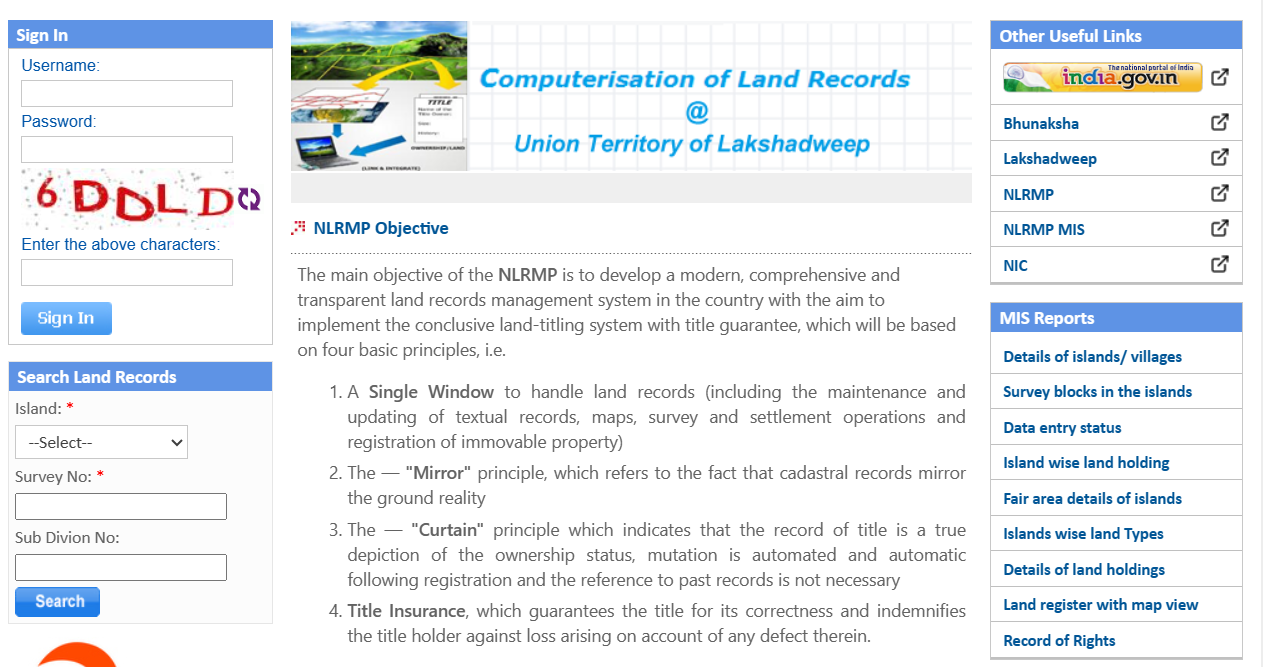 lakshadweep land records