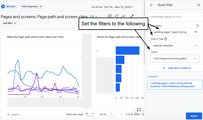 Google Analytics Screenshot