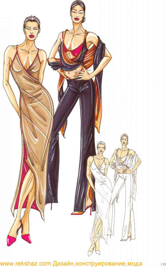 Fashion figure sketches with dresses best sale