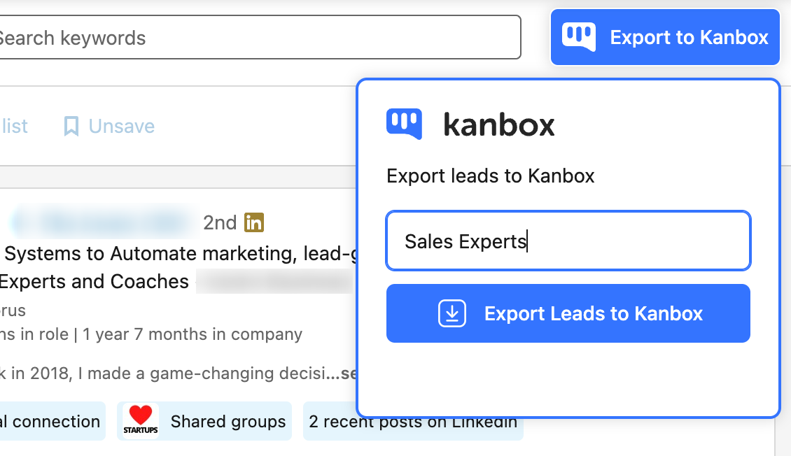 Sales Navigator export module