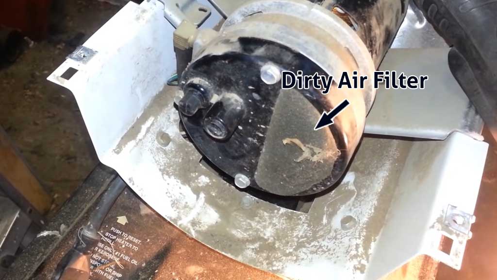 dirty air filter of torpedo heater