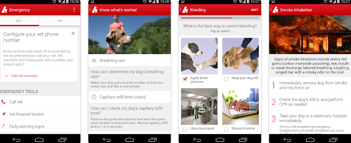 Pet first aid Petcare app