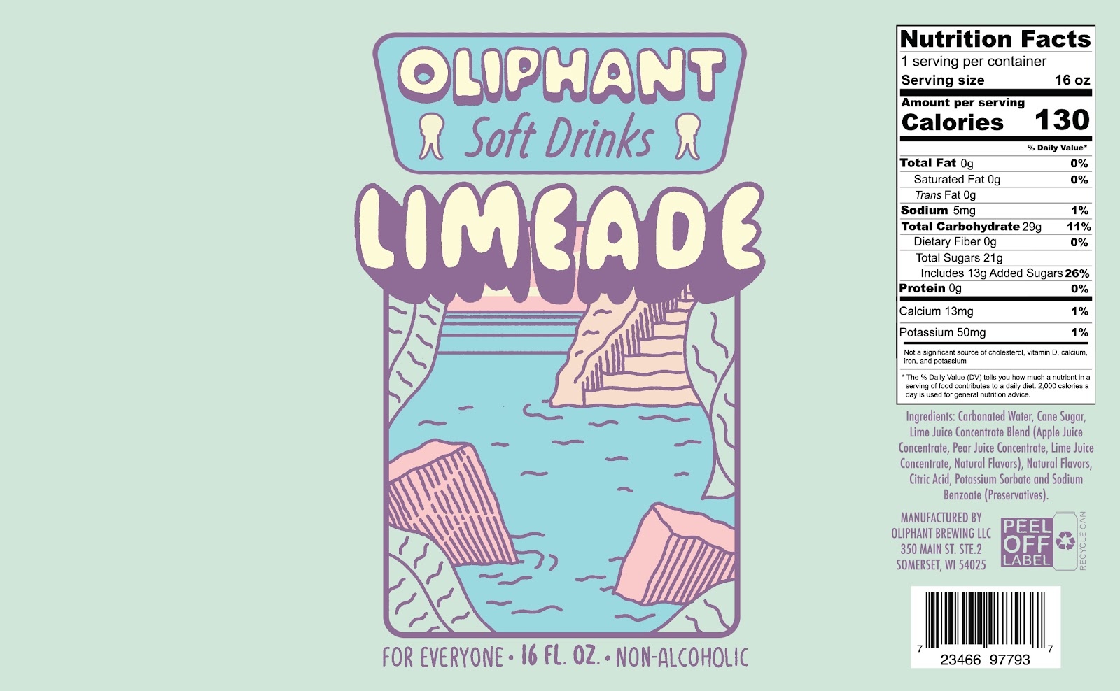 Oliphant Brewing Co Limeade Soft Drink