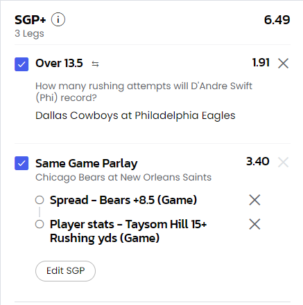 Same game parlay