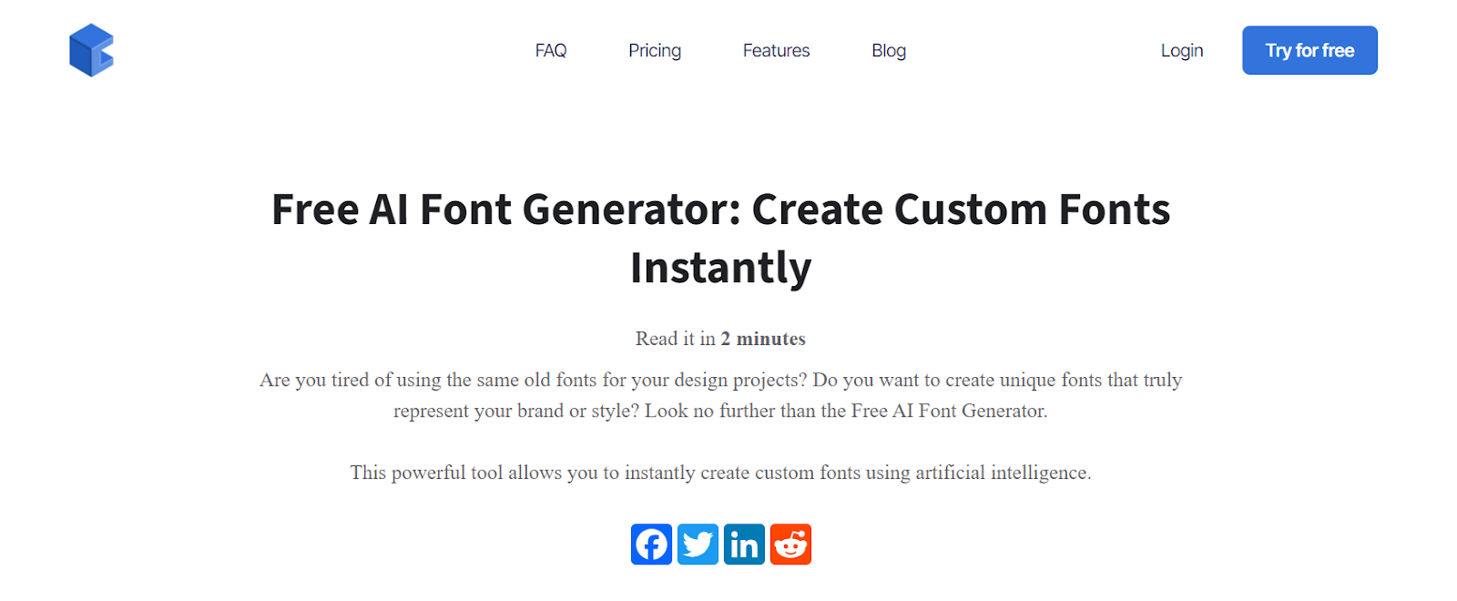 Free AI Font Generator by Contentblock