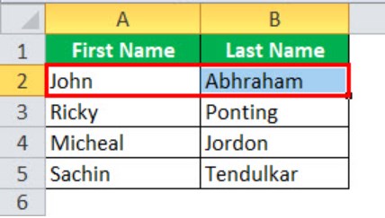 Merge Cells in Excel - Example 1 - Step 1