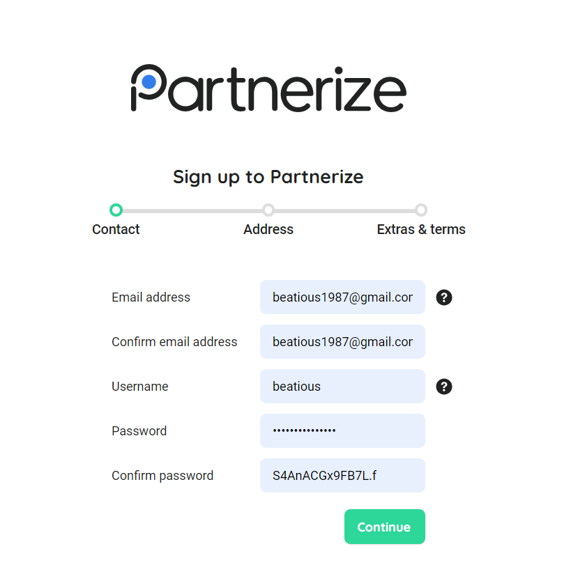 Partnerize affiliate page